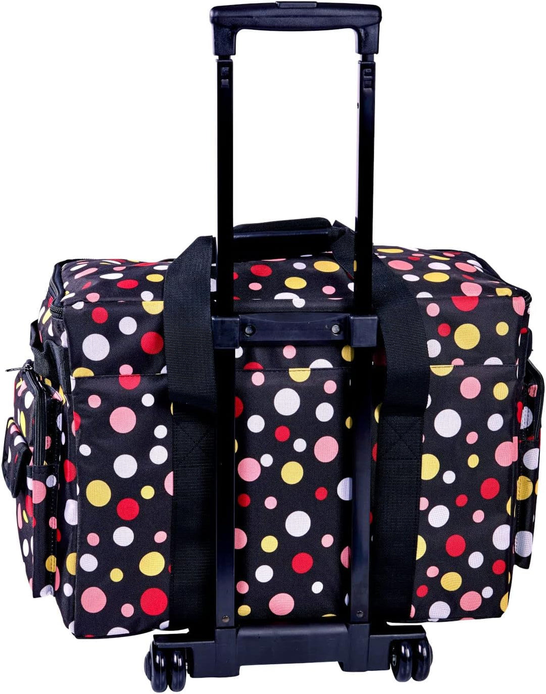 Sewing Online Grosse Nähmaschinen-Trolley-Tasche auf Rollen aus strapazierfähigem schwarzem Stoff mi