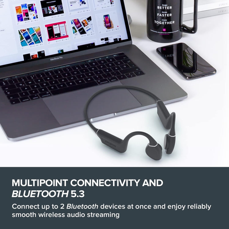 Creative Outlier Free Wireless Bone Conduction Kopfhörer mit Bluetooth 5.3, IPX5 Schweiss- und Wasse