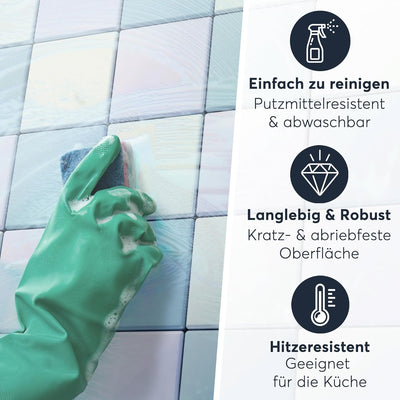 Stickerfliesen Deko Fliesen - CREATISTO Fliesenfolie I Fliesen-Sticker Aufkleber Folie Bad u. Küche
