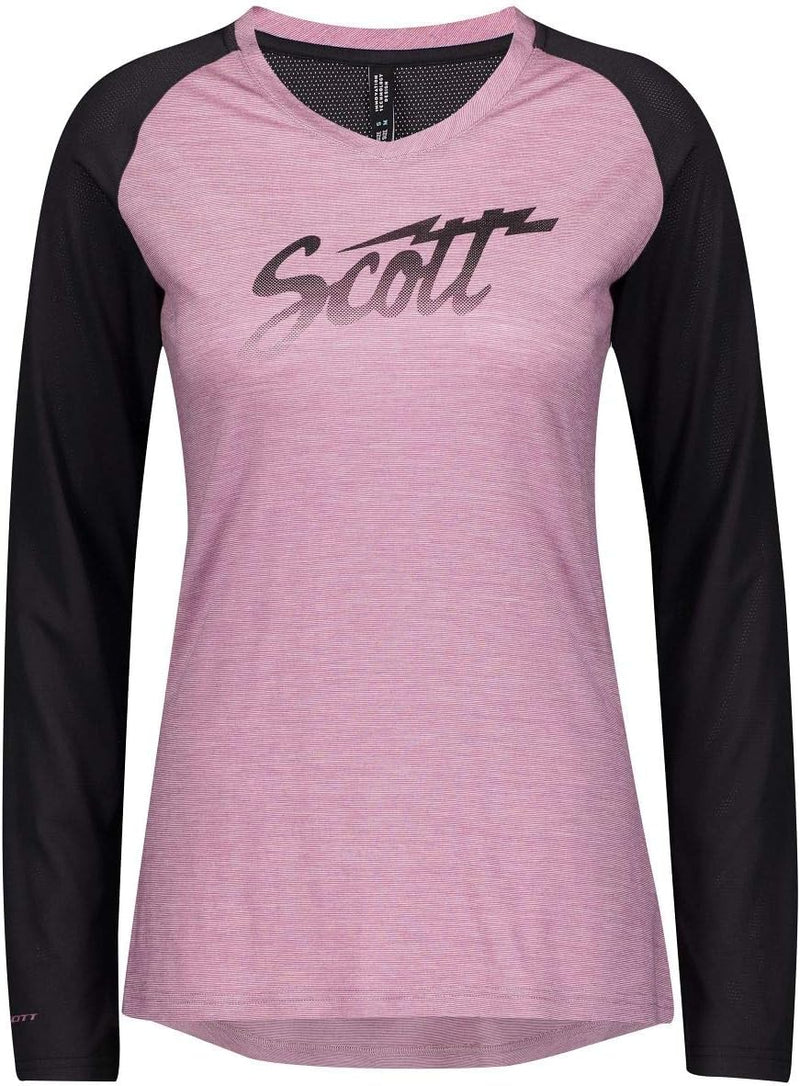 Scott Trail Flow Raglan Damen Fahrrad Trikot lang rosa/schwarz 2020: Grösse: M (38/40)