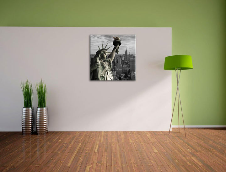 Pixxprint Freiheitsstatue in New York als Leinwandbild/Grösse: 70x70 cm/Wandbild/Kunstdruck/fertig b