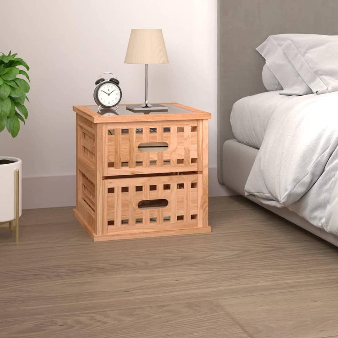 Tidyard Nachttisch Sofatisch Beistellschrank Nachtkonsole 34 x 34 x 34 cm (B x T x H) Mit 2 Schublad