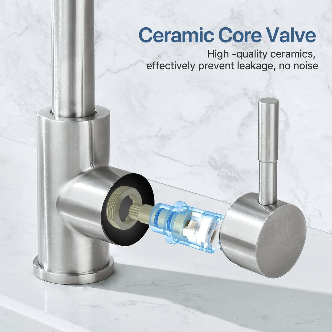 Niederdruck Armatur Küche/Bad, 360° Drehbar Wasserhahn Niederdruck, Einhebelmischer Waschtischarmatu