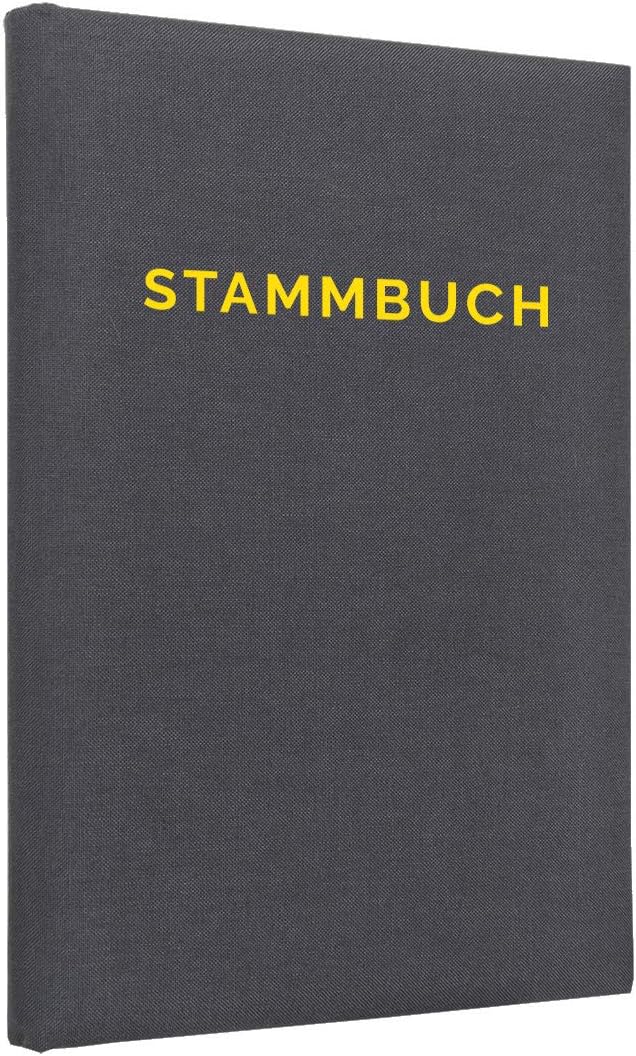 Hochzeitideal Stammbuch der Familie Serie 'Linea' Leinen dunkelgrau (Gelb, 21,0 x 14,0) Gelb 21,0 x