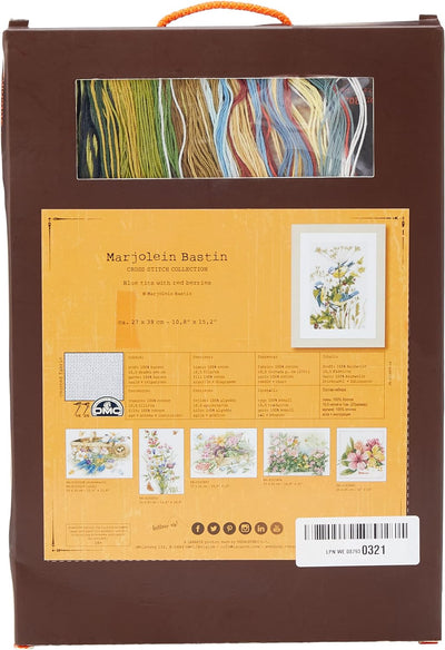 LANARTE PN Zählmusterpackung Blaumeisen Zählstoff Kreuzstichpackung, Baumwolle, Mehrfarbig, 27 x 38