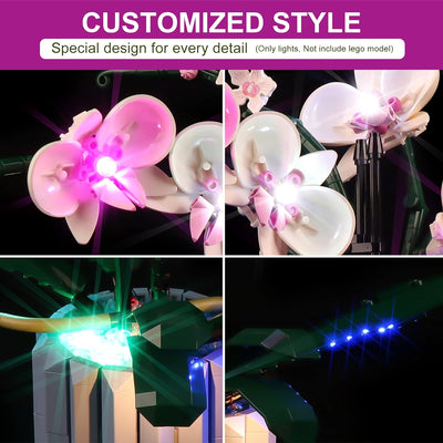 cooldac LED Licht Kit für Lego Icons 10311 Orchidee Set, Led Beleuchtungsset Klang-Control-Version K