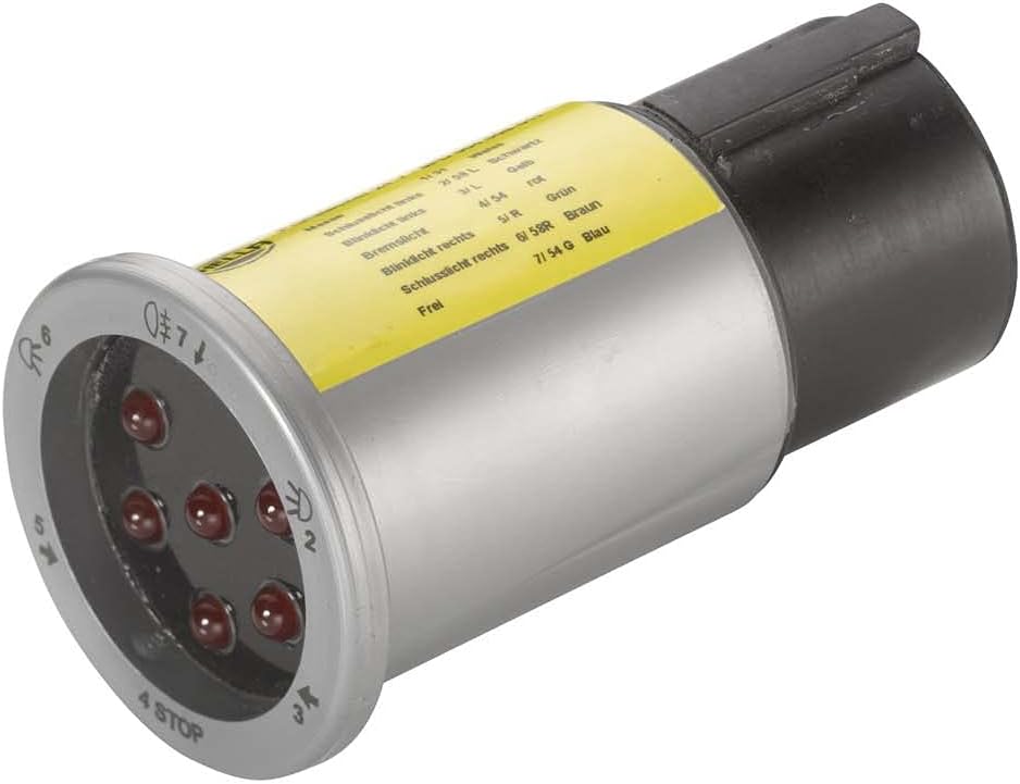 HELLA - Prüfgerät, Anhängersteckdose - 24V - 8PD 004 508-011 für den Einbau mit Deckel, für den Einb