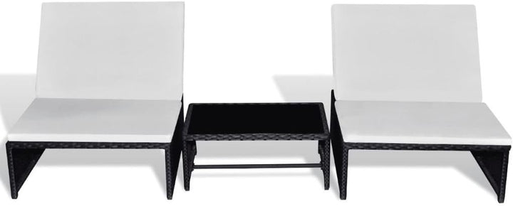 Festnight Polyrattan Lounge Set Zweisitzer Loungemöbel Loungeset Schwarz