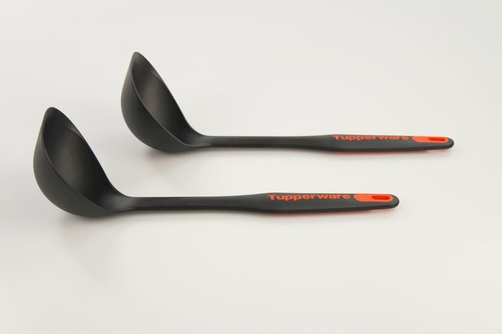 TUPPERWARE Griffbereit Schöpflöffel TOP-Schöpflöffel Löffel schwarz-orange (2) 29968