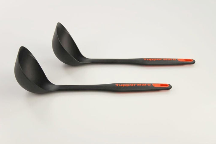 TUPPERWARE Griffbereit Schöpflöffel TOP-Schöpflöffel Löffel schwarz-orange (2) 29968