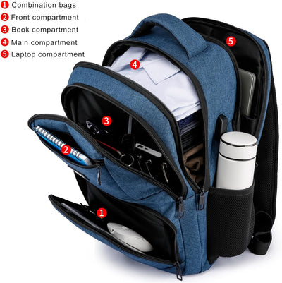 Rucksack Herren für Schule Laptop Rucksack 15,6 Zoll, Schulrucksack Jungen Teenager wasserdichte mit