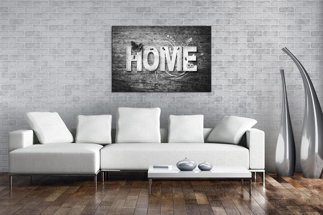 deyoli Home Logo Format: 80x60 Effekt: Schwarz&Weiss als Leinwandbild, Motiv fertig gerahmt auf Echt