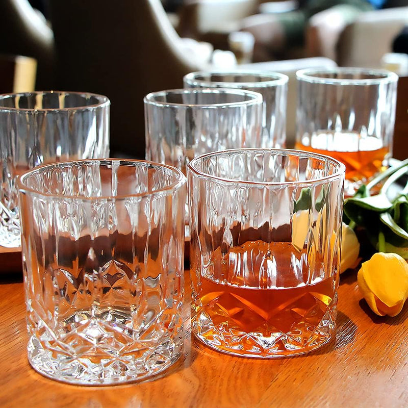 Whiskeyglas Set von 6 Tumbler für klassische Cocktails Premium Kristallglas Probierbecher Hohe Glas