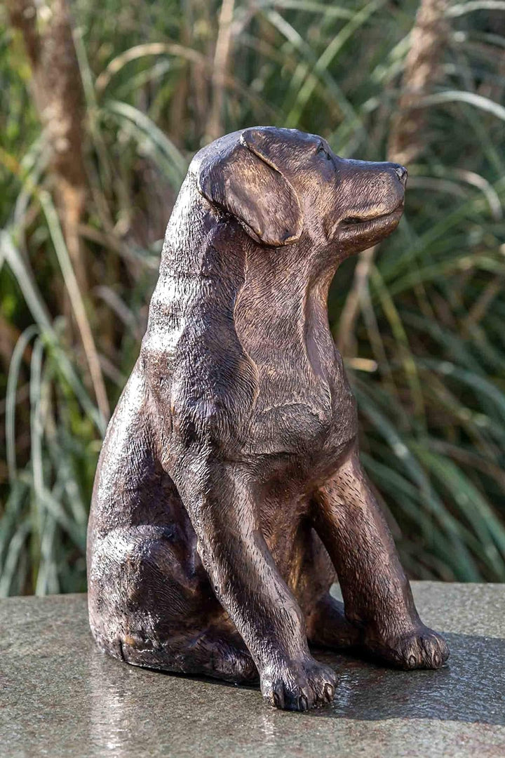 IDYL Bronze-Skulptur Hündchen | 36x18x26 cm | Hunde Tierfigur aus Bronze handgefertigt |Gartenskulpt