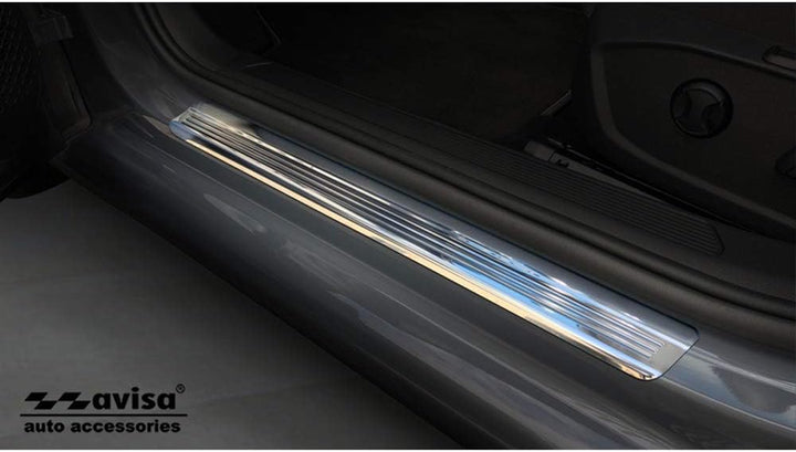 Avisa Silver-Mirror INOX Door sill Protectors Compatible with Volkswagen Golf VIII HB/Variant 2020-