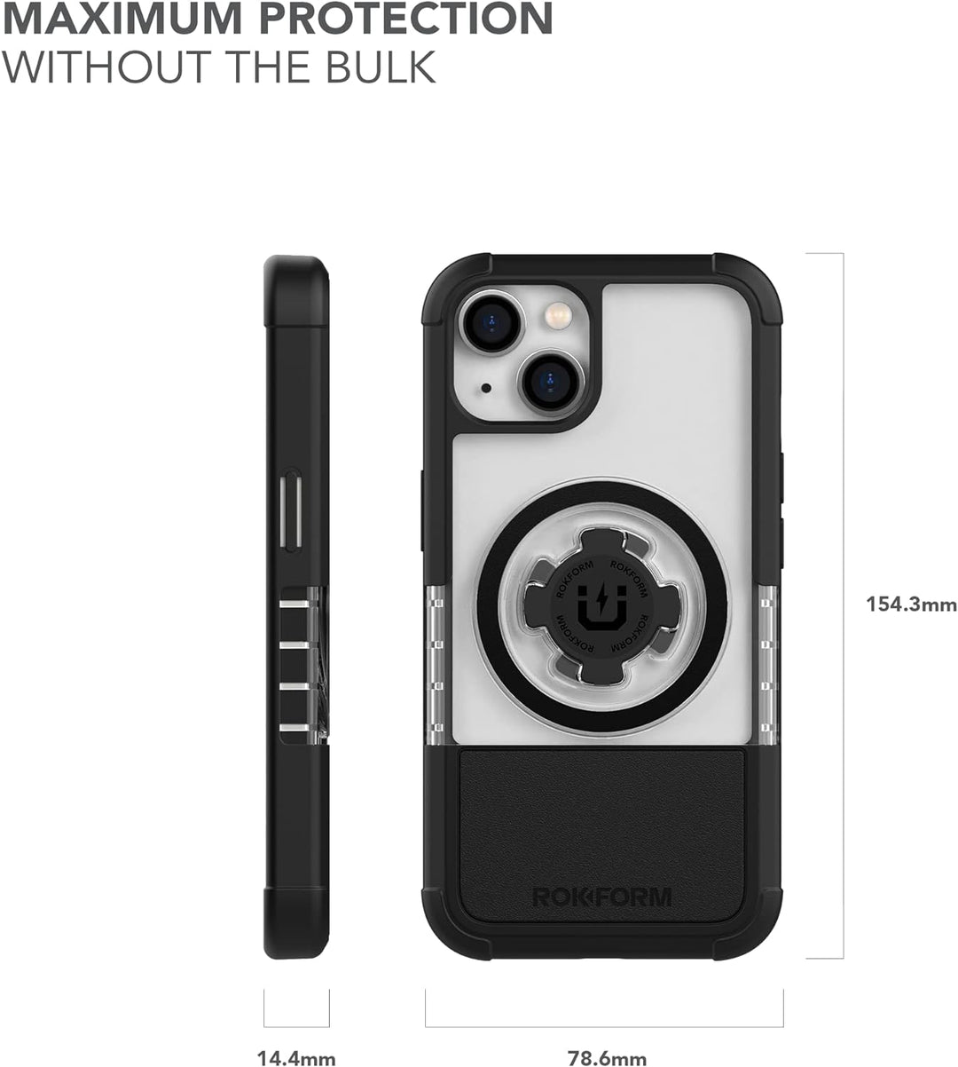 Rokform - iPhone 14 Hülle, Crystal Series, magnetisch + MagSafe kompatibel, klare Apple Hülle, iPhon