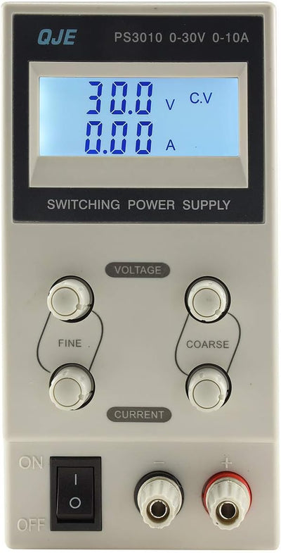 Labornetzgerät mit beleuchtetem Display 0-30V Regelbar I max. 10A 300Watt Kurzschlussfest Überlastsc