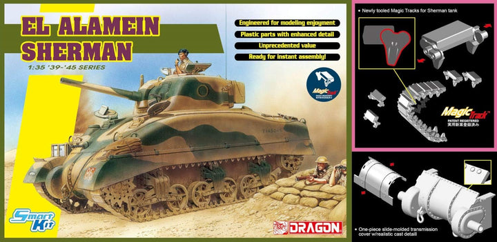 Unbekannt Model Tankset 6617 - EL Alamein Sherman (w/Magic Tracks) (Smart KIT) (1:35)