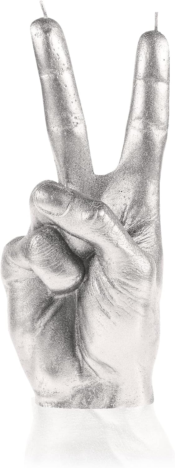 Candellana Hand PEACE Kerze - Hand Figur - Coole Deko - Gothic Deko - Grunge Deko Kerze - Heavy Meta