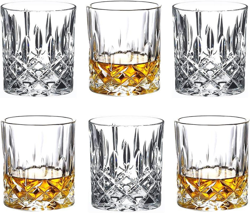 Whiskeyglas Set von 6 Tumbler für klassische Cocktails Premium Kristallglas Probierbecher Hohe Glas