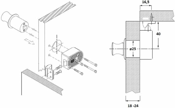 4 x Push-Lock Möbelschlösser CAMPIA Edelstahloptik matt Druckknöpfe Druckschlösser für Caravan & Boo