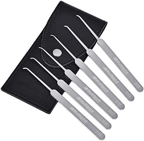 MULTIPICK ELITE 6 Hook Profi Dietrich Set - [6 Teile | 0,5 mm] Made in Germany - Lockpick Tool, Schl