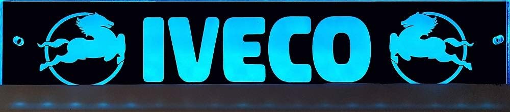 LED Schild kompatibel mit IVECO Logo, 60cmx10cm / 30cmx6cm ideale Geschenkidee Lasergraviert und edl