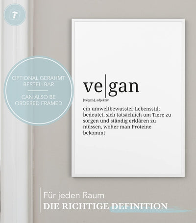 Papierschmiede® Definition: vegan, DIN A1 (59x84 cm), XXL Poster für Wohnzimmer, Schlafzimmer, Küche