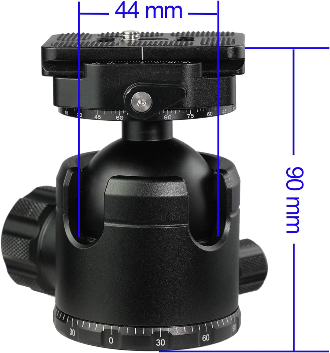 TINKTEEK Pyramid Carbon Kamera Stativ mit Panorama Kugelkopf ohne Mittelsäule 147cm 2kg Tragkraft 20