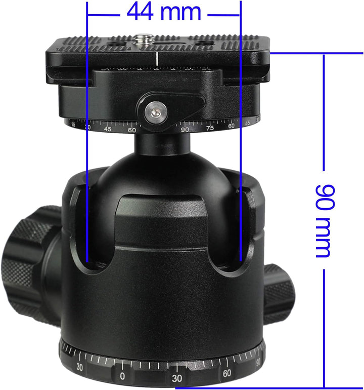 TINKTEEK Pyramid Carbon Kamera Stativ mit Panorama Kugelkopf ohne Mittelsäule 147cm 2kg Tragkraft 20