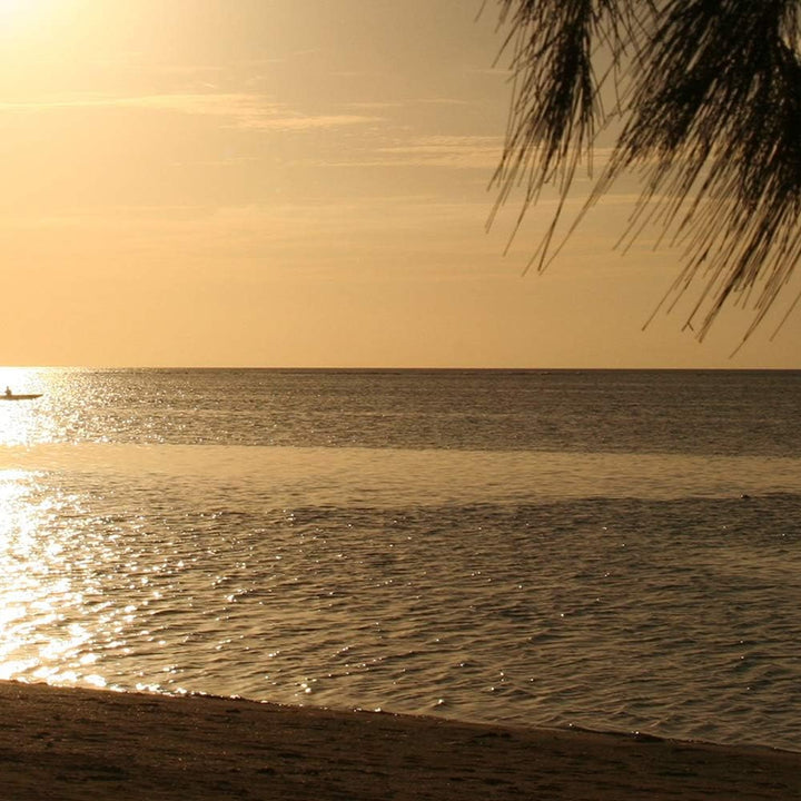 Feeby Bilder Strand 200x100 cm - Leinwandbild 5 Teilig XXL Kunstdruck Meer Boot braun Leinwandbild X