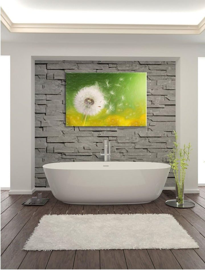 Pixxprint Löwenzahn Samen als Leinwandbild/Grösse: 100x70 / Wandbild/Kunstdruck/fertig bespannt, 100