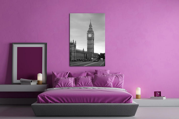 deyoli Big Ben in London Effekt: Schwarz/Weiss Format: 80x60 als Leinwandbild, Motiv fertig gerahmt