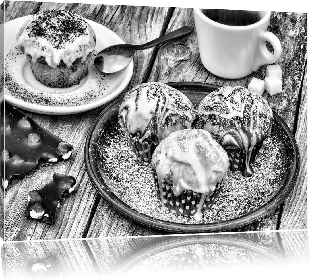 Pixxprint Köstliche Cupcakes als Leinwandbild/Grösse: 100x70 / Wandbild/Kunstdruck/fertig bespannt,