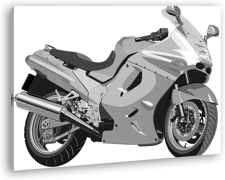 deyoli Skizze eines teuren Motorrads Effekt: Schwarz/Weiss im Format: 80x60 als Leinwandbild, Motiv