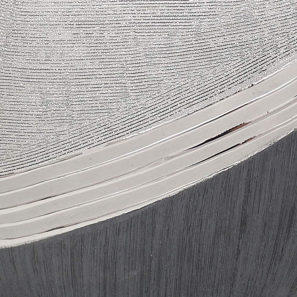 Dekohelden24 Edle Moderne Deko Designer Keramik Vase in Silber-grau, 25 cm Vase 25 cm., Vase 25 cm.