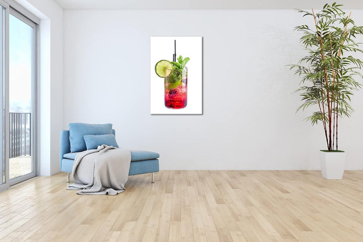 deyoli Cocktail Mojito Format: 100x70 als Leinwand, Motiv fertig gerahmt auf Echtholzrahmen, Hochwer