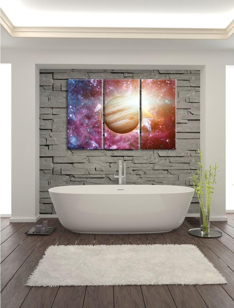 Pixxprint Planet Jupiter im Universum als Leinwandbild/Grösse: 3Teilig / Wandbild/Kunstdruck/fertig