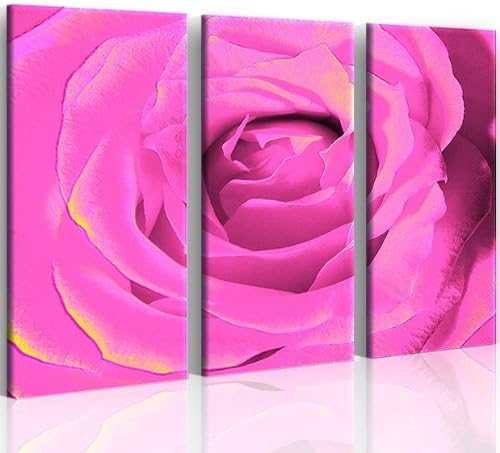 islandburner Bild Bilder auf Leinwand Pink Rose Rosen Blumen XXL Poster Leinwandbild Wandbild Dekoar