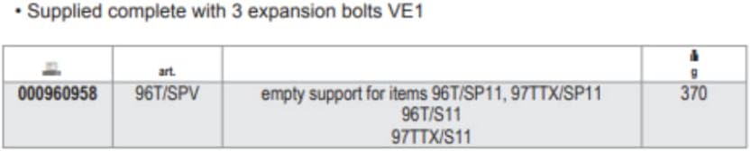 96T/SPV-SOPORTES PARA 96T Y 97TTX