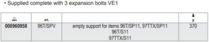 96T/SPV-SOPORTES PARA 96T Y 97TTX