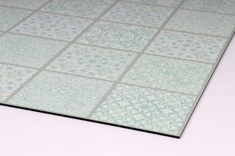 Queence | Küchen Spritzschutz „Fliesenmuster“ 60x40 cm| Küchenrückwand | Alu-DiBond | Fliesenschutz