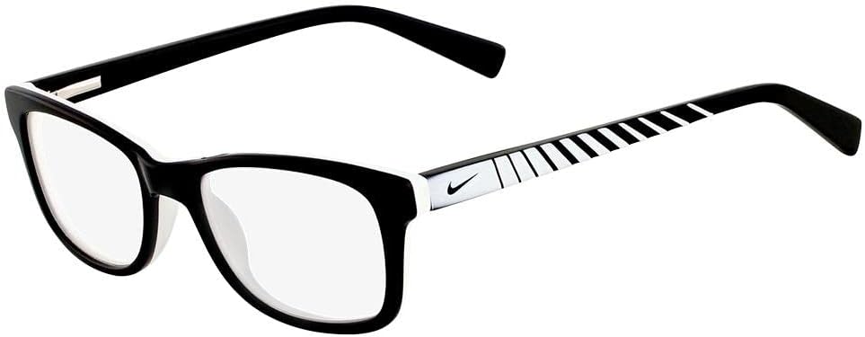 Nike 5509 010 48 Brillengestelle, Schwarz (Black/White Black)