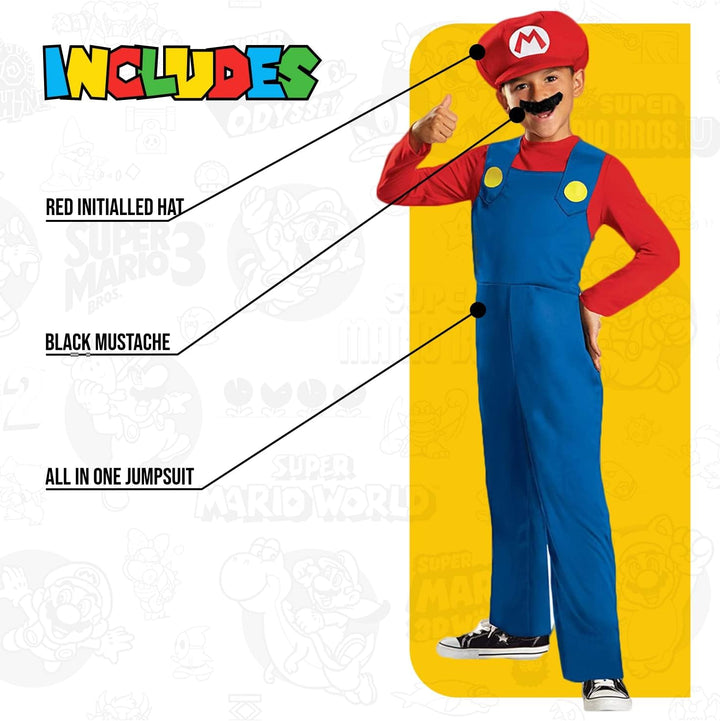 Super Mario Bros DISK73689L klassisch Costumes, S S Mario Standardverpackung, S Mario Standardverpac