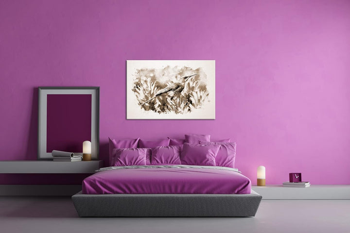 deyoli Illustration eines Vogels Format: 80x60 Effekt: Sepia als Leinwandbild, Motiv fertig gerahmt