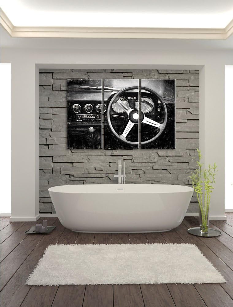 Pixxprint Olditmer von innen 3Teiler 120x80 cm Leinwandbild Wandbild Kunstdruck