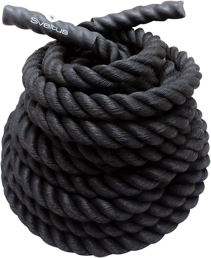 Sveltus Battle Rope Seil Ø 38mm 15m Tau schwarz Functional Training Bootcamp