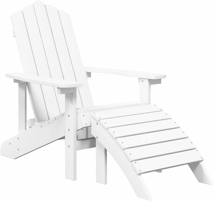 Gecheer 2 STK. Adirondack Gartenstühle mit Hockern Gartensessel Deckchair Holzstuhl Stuhl Sessel Ter