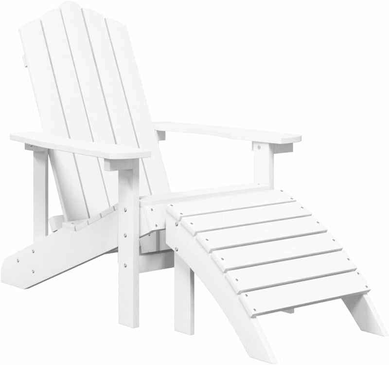 Gecheer 2 STK. Adirondack Gartenstühle mit Hockern Gartensessel Deckchair Holzstuhl Stuhl Sessel Ter