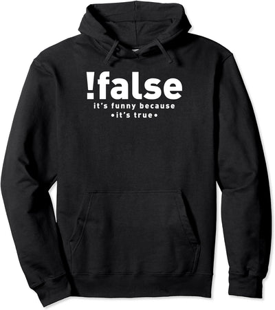 !false It's Funny Because It's True IT Computerprogrammierung Pullover Hoodie